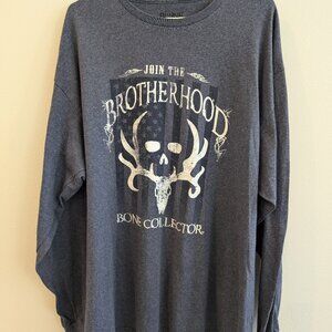 Bone Collector - Join the Brotherhood Blue Long Sleeve Tee Size 2XL (50-52)